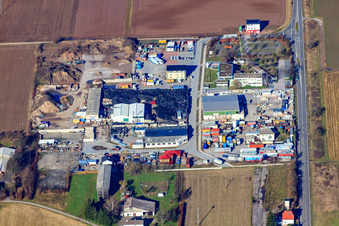 Schwegenheimer Straße commercial area with Lithonplus GmbH & Co. KG, SBN GbR Natural Stones and Transport in Lingenfeld in the state Rhineland-Palatinate, Germany