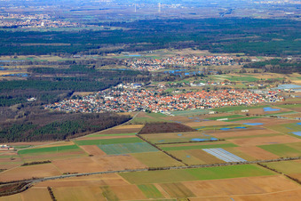 View of the town from the south in Harthausen in the state Rhineland-Palatinate, Germany