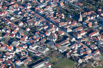 District Mechtersheim in Römerberg in the state Rhineland-Palatinate, Germany from the drone perspective