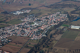 Drone image of District Heiligenstein in Römerberg in the state Rhineland-Palatinate, Germany