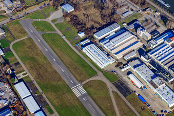 Aerial photograpy of Airport Speyer in Speyer in the state Rhineland-Palatinate, Germany