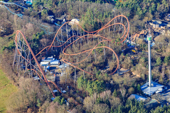 Bird's eye view of Holiday Park in Haßloch in the state Rhineland-Palatinate, Germany