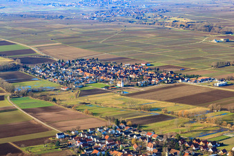 Village view from the southeast in Altdorf in the state Rhineland-Palatinate, Germany