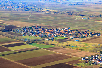 Aerial view of Village view from the southeast in Altdorf in the state Rhineland-Palatinate, Germany