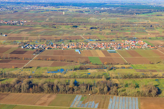 Village view from the south in Böbingen in the state Rhineland-Palatinate, Germany