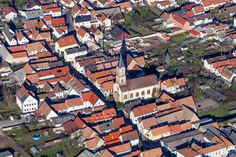 Church building Protestantische Kirche Zeiskam in Zeiskam in the state Rhineland-Palatinate, Germany