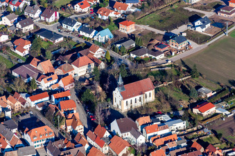Church building of St. Bartholomew in Zeiskam in the state Rhineland-Palatinate, Germany
