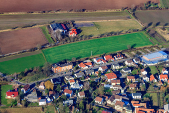 Oblique view of Bahnhofstr in Zeiskam in the state Rhineland-Palatinate, Germany
