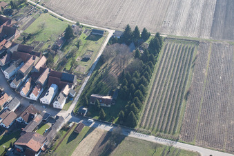 Aerial view of Erlenbach bei Kandel in the state Rhineland-Palatinate, Germany