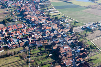 Aerial photograpy of Erlenbach bei Kandel in the state Rhineland-Palatinate, Germany