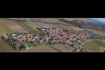 Panorama in Erlenbach bei Kandel in the state Rhineland-Palatinate, Germany