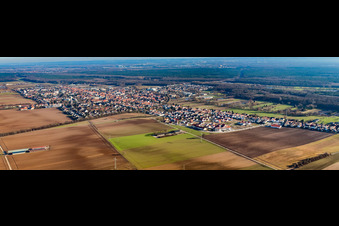Panorama of the city view from the northwest in Kandel in the state Rhineland-Palatinate, Germany