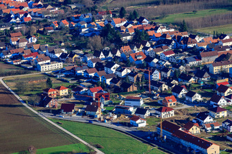 On the high trail in Kandel in the state Rhineland-Palatinate, Germany viewn from the air