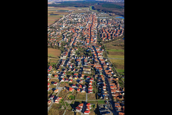 Aerial view of City view from the west in Kandel in the state Rhineland-Palatinate, Germany