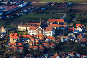 St. Paulus Stift Herxheim in the evening light in Herxheim bei Landau in the state Rhineland-Palatinate, Germany