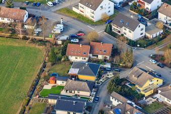 Aerial view of Albert-Detzel-Straße in Herxheim bei Landau in the state Rhineland-Palatinate, Germany