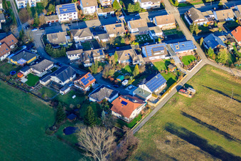 Albert-Detzel-Straße in Herxheim bei Landau in the state Rhineland-Palatinate, Germany from the plane