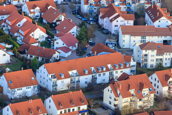 Aerial view of Sebastianring in Herxheim bei Landau in the state Rhineland-Palatinate, Germany