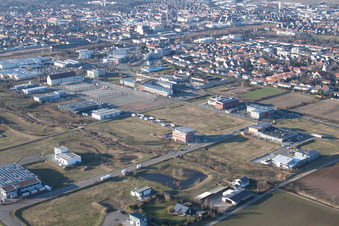 District Queichheim in Landau in der Pfalz in the state Rhineland-Palatinate, Germany from above