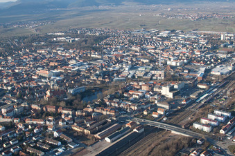 Aerial view of Landau in der Pfalz in the state Rhineland-Palatinate, Germany