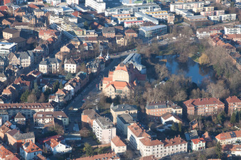 Landau in der Pfalz in the state Rhineland-Palatinate, Germany seen from above