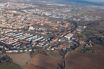 Drone image of Landau in der Pfalz in the state Rhineland-Palatinate, Germany