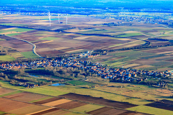 Village view from the northwest in Winden in the state Rhineland-Palatinate, Germany