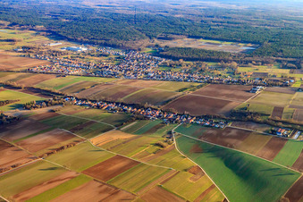 Village view from the northwest in Vollmersweiler in the state Rhineland-Palatinate, Germany