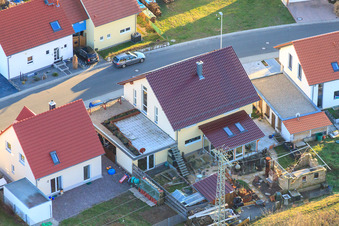 At the Anhaide in the district Schaidt in Wörth am Rhein in the state Rhineland-Palatinate, Germany from the drone perspective