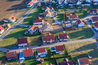In the lower field in the district Schaidt in Wörth am Rhein in the state Rhineland-Palatinate, Germany from the plane