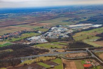 Horst industrial estate at exit 20 Kandel-Nord from the A65 in the district Minderslachen in Kandel in the state Rhineland-Palatinate, Germany