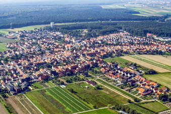 Oblique view of Lindenstr in Hatzenbühl in the state Rhineland-Palatinate, Germany