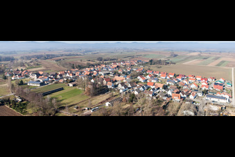 Aerial view of Village view in the district Kleinsteinfeld in Niederotterbach in the state Rhineland-Palatinate, Germany