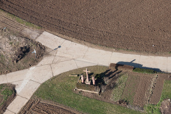 Crossroads in the district Kleinsteinfeld in Niederotterbach in the state Rhineland-Palatinate, Germany