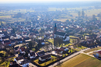 Oblique view of Ortisei in Kapsweyer in the state Rhineland-Palatinate, Germany