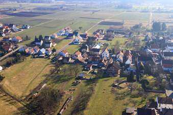 Aerial view of Main Street in Kapsweyer in the state Rhineland-Palatinate, Germany
