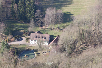 Bird's eye view of Memmelshoffen in the state Bas-Rhin, France