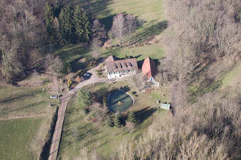 Memmelshoffen in the state Bas-Rhin, France viewn from the air