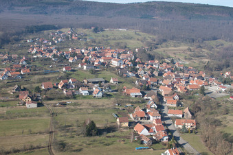 Lampertsloch in the state Bas-Rhin, France out of the air