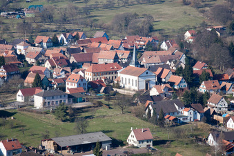 Lampertsloch in the state Bas-Rhin, France seen from above