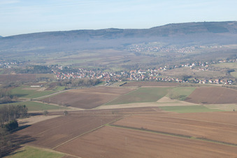 Drone image of Merkwiller-Pechelbronn in the state Bas-Rhin, France