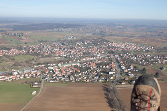 Soultz-sous-Forêts in the state Bas-Rhin, France from above