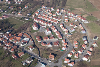 Drone image of Soultz-sous-Forêts in the state Bas-Rhin, France