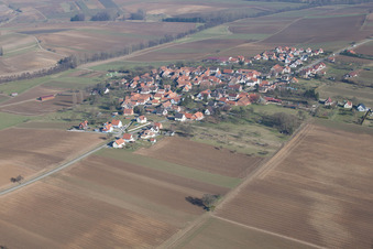 Hohwiller in the state Bas-Rhin, France from a drone
