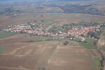 Aerial view of Schœnenbourg in the state Bas-Rhin, France