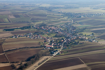 Schœnenbourg in the state Bas-Rhin, France from a drone