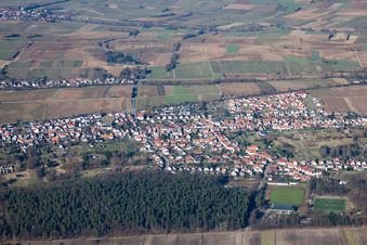 District Schaidt in Wörth am Rhein in the state Rhineland-Palatinate, Germany from above