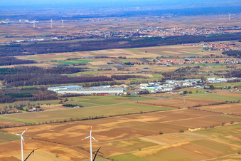Horst industrial estate from the south in the district Minderslachen in Kandel in the state Rhineland-Palatinate, Germany