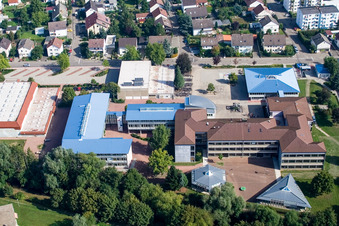 Aerial view of Pamina School Center Herxheim, Comprehensive School in Herxheim bei Landau in the state Rhineland-Palatinate, Germany
