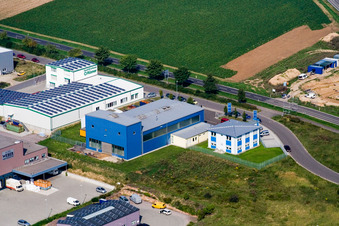 Commercial Park W with Römer medical supply store in Herxheim bei Landau in the state Rhineland-Palatinate, Germany